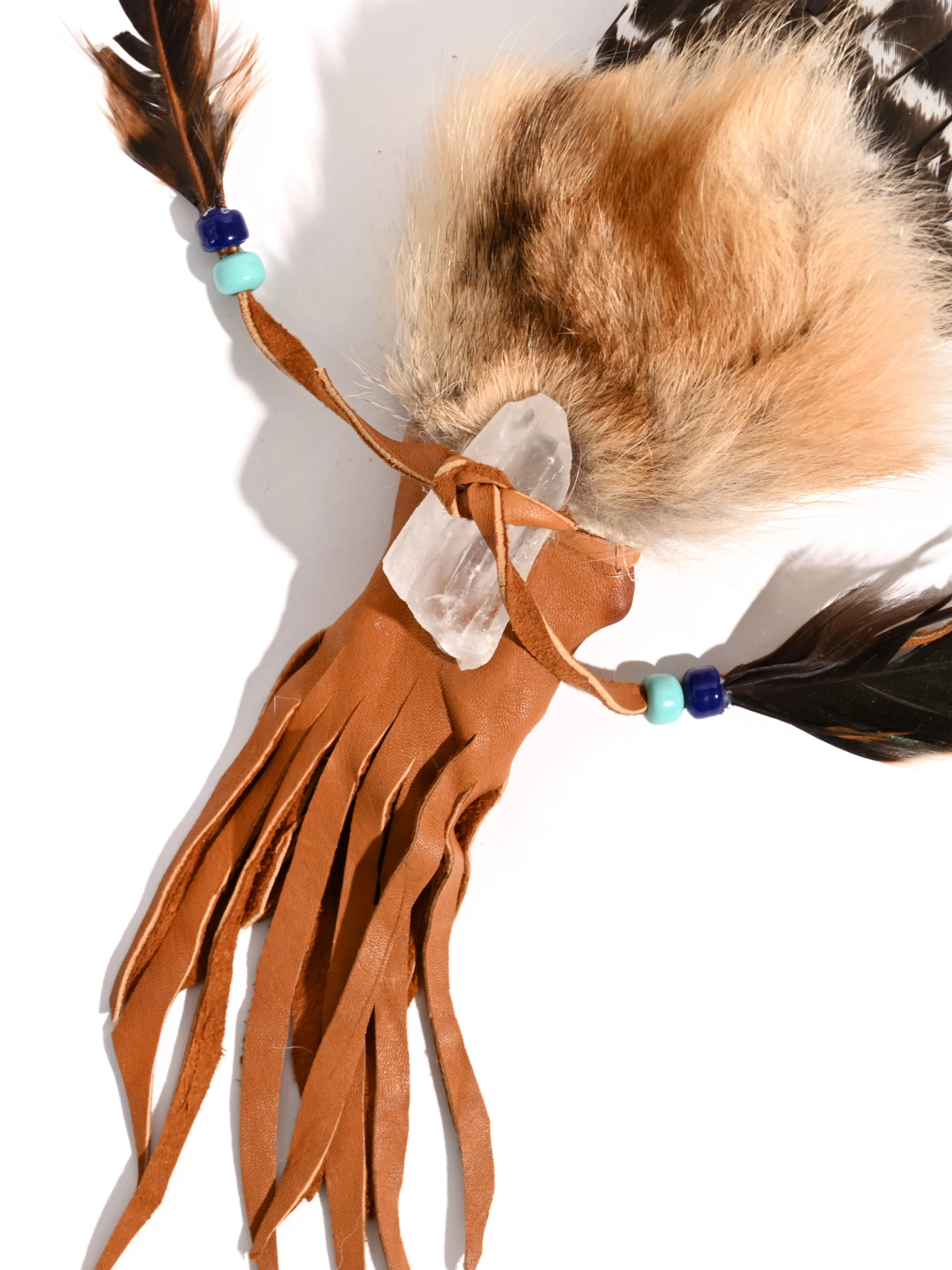 Sacred Prayer Feather Fan with Quartz - Image 8