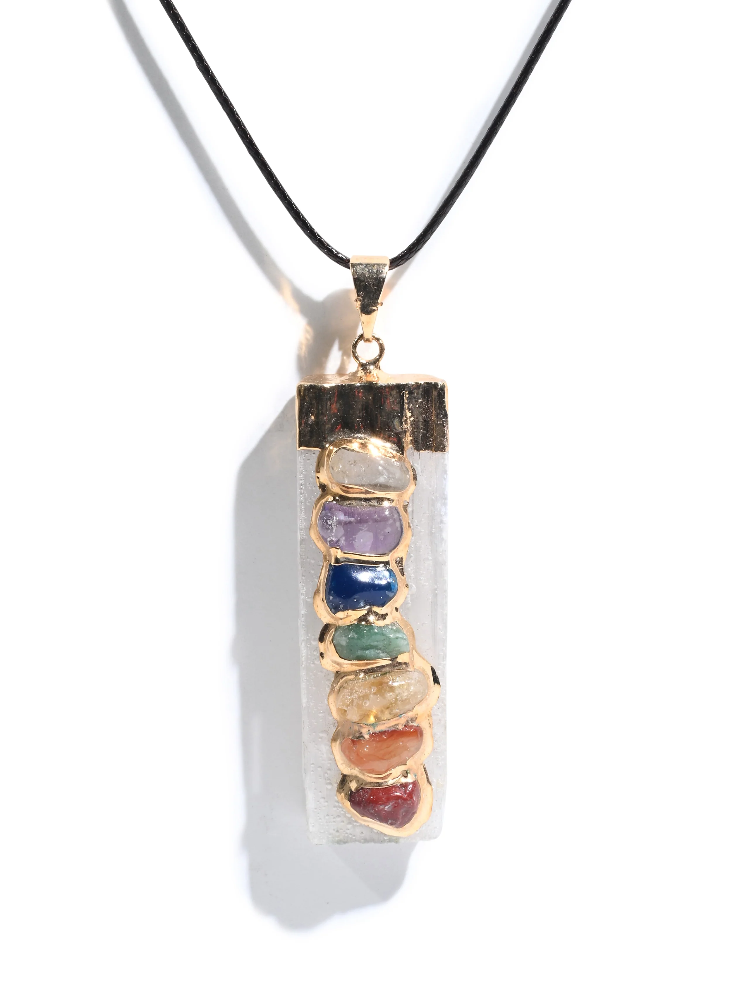 Seven Chakra Crystal Pendant - Selenite - Image 3