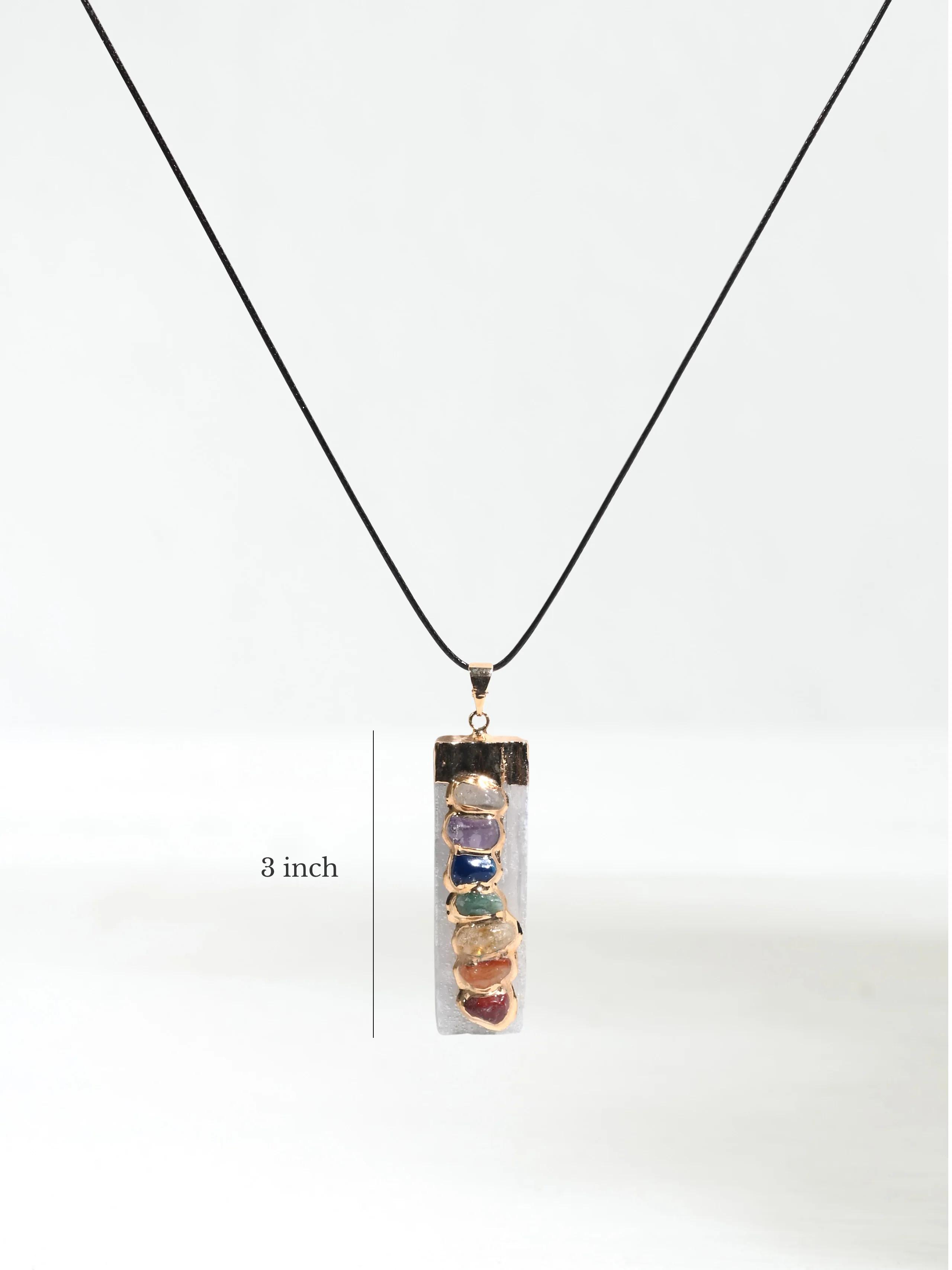 Seven Chakra Crystal Pendant - Selenite - Image 4