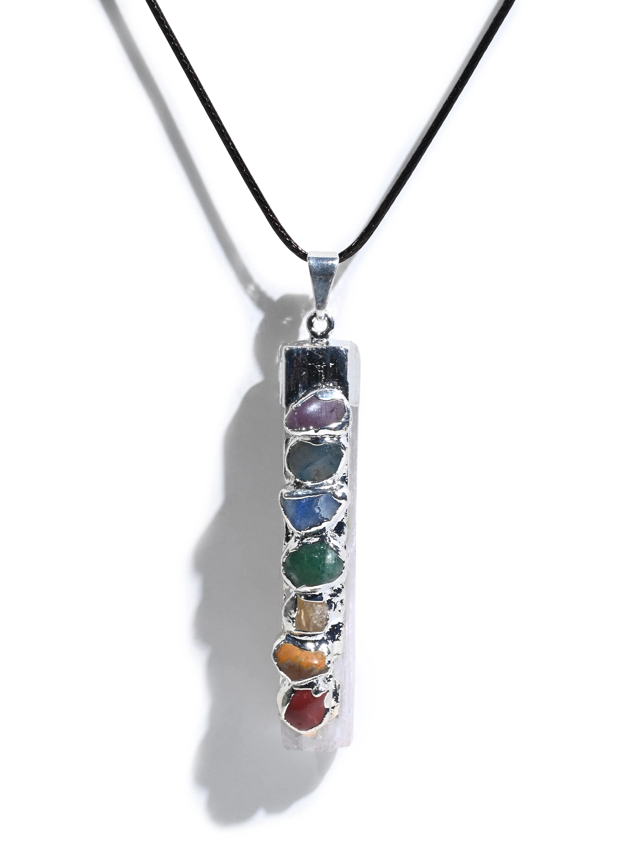 Seven Chakra Crystal Pendant - Selenite - Image 5