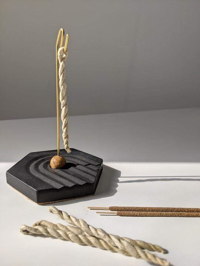Hexahedron Concrete Incense Burner - Image 3