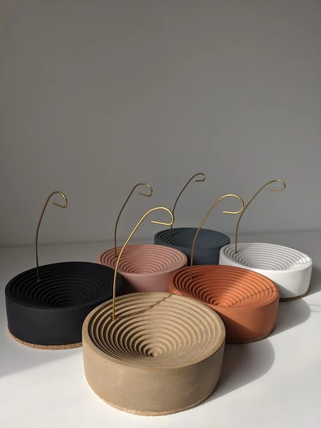 Concentric Bands Concrete Incense Burner - Image 10
