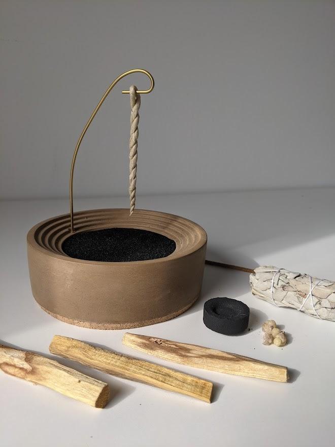 Concentric Bands Concrete Incense Burner - Image 12