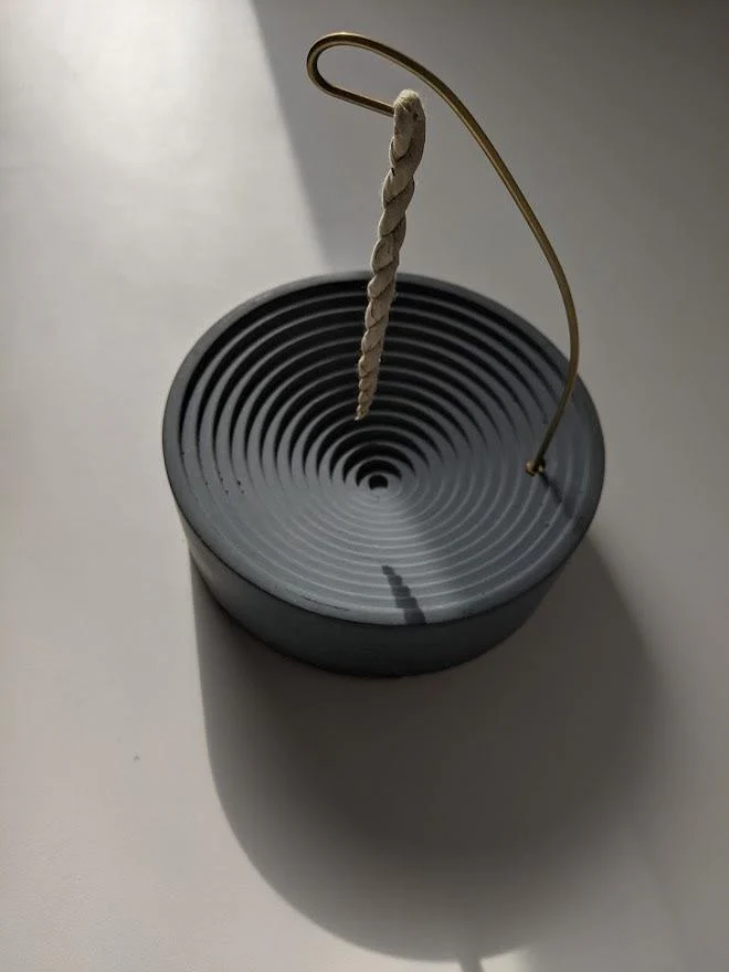 Concentric Bands Concrete Incense Burner - Image 8