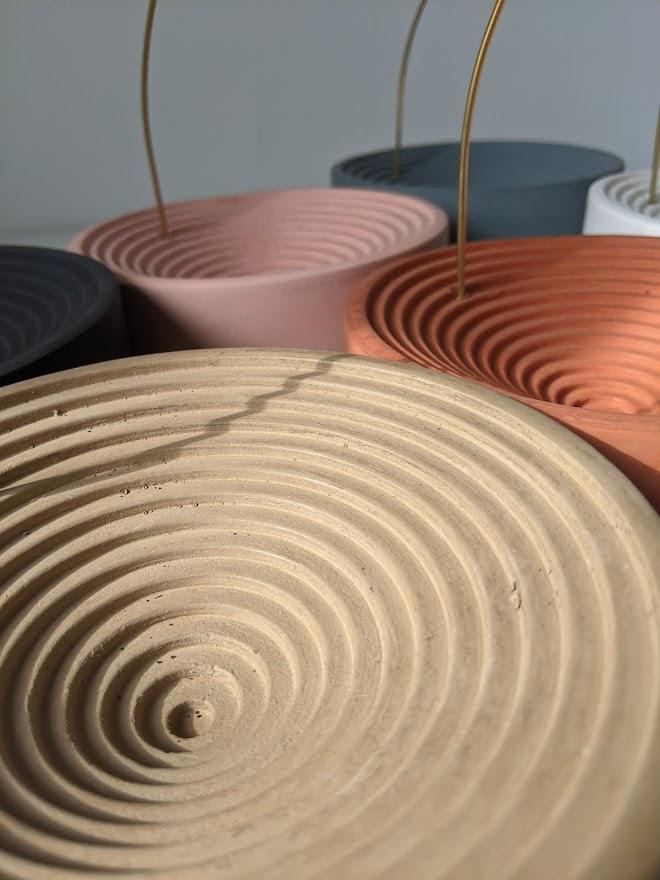 Concentric Bands Concrete Incense Burner - Image 9