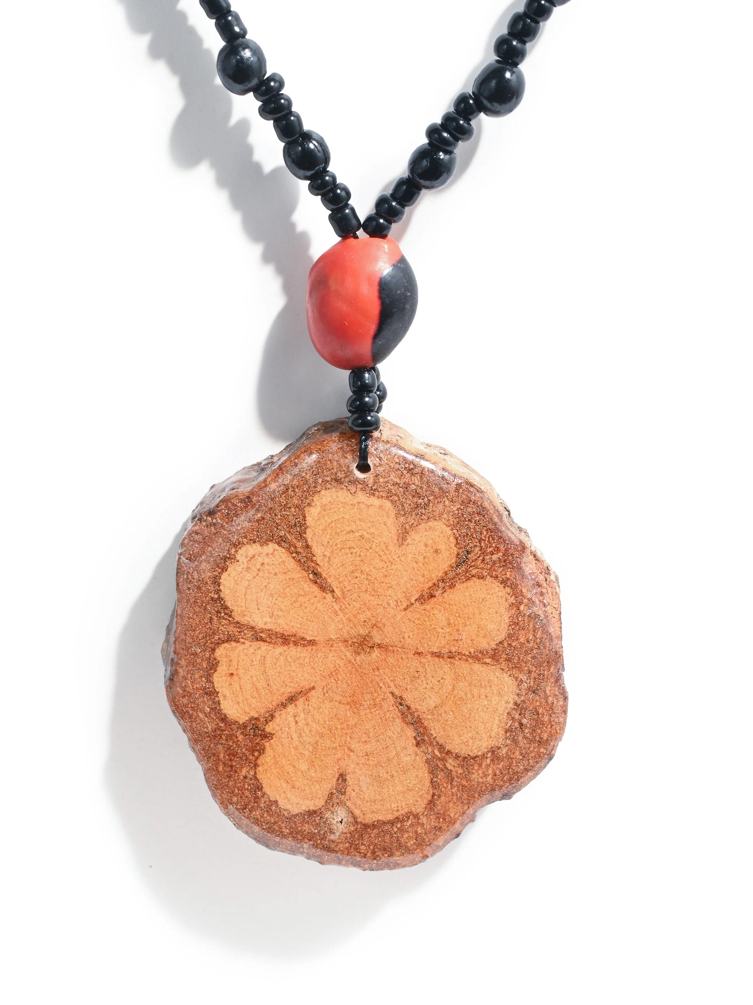 Shipibo Amazon Seed Bead Necklace - Ayahuasca Vine Pendant - Image 6