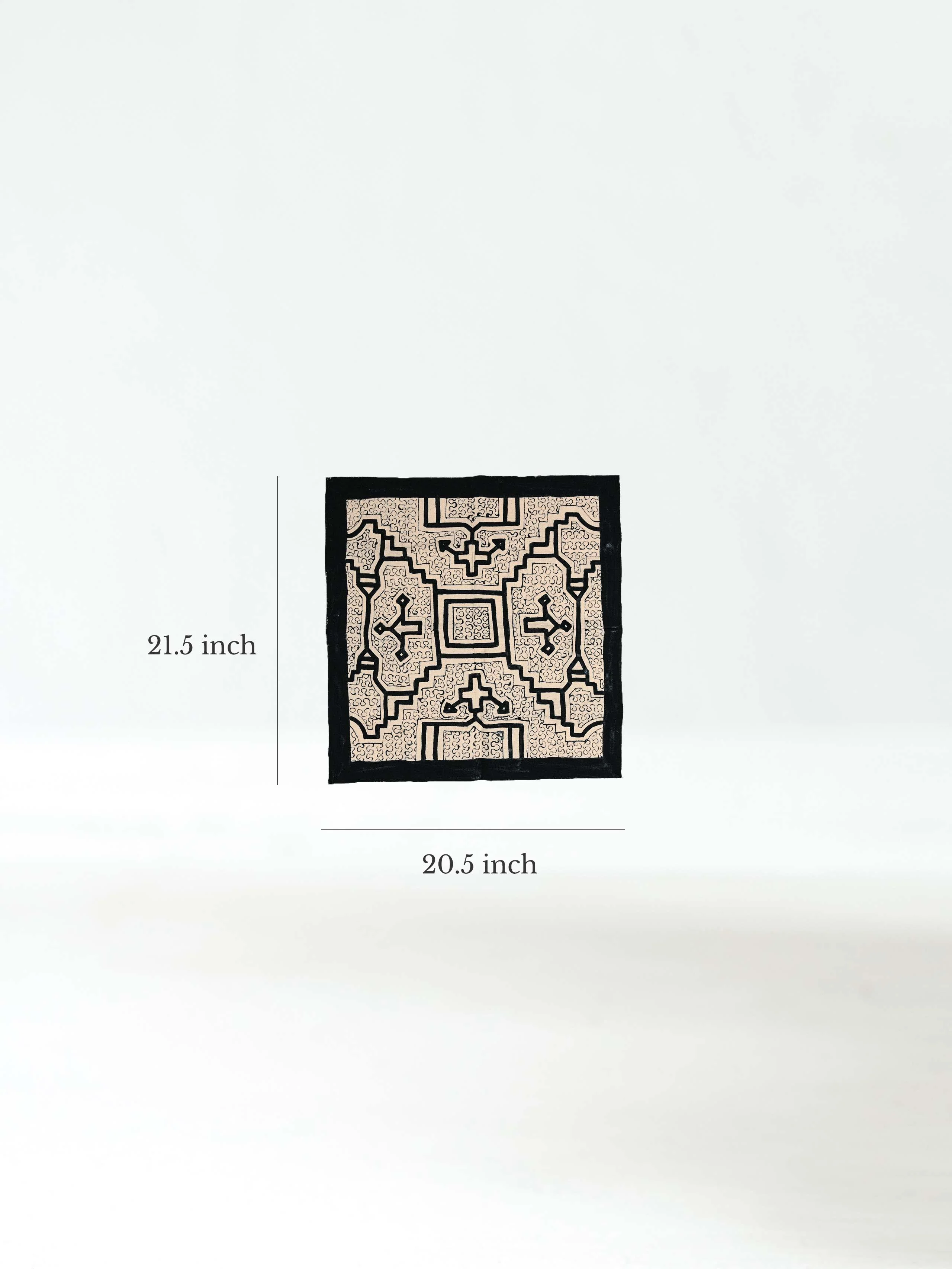 Shipibo Painted Cloth - White-Black - Image 4