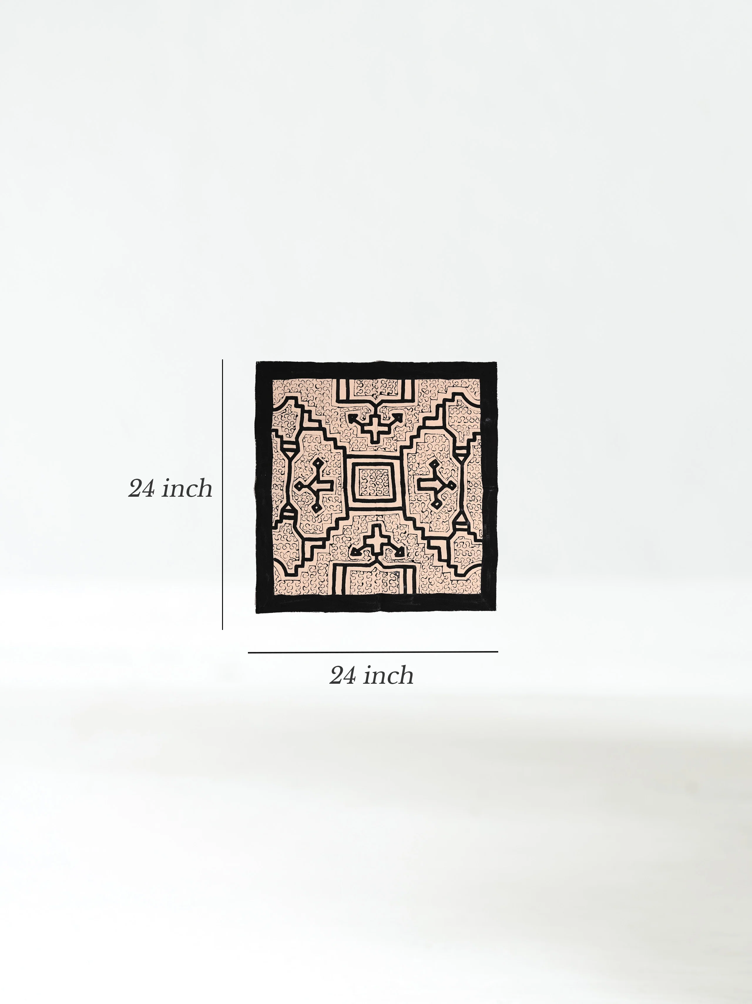 Shipibo Painted Cloth - White-Black - Image 5