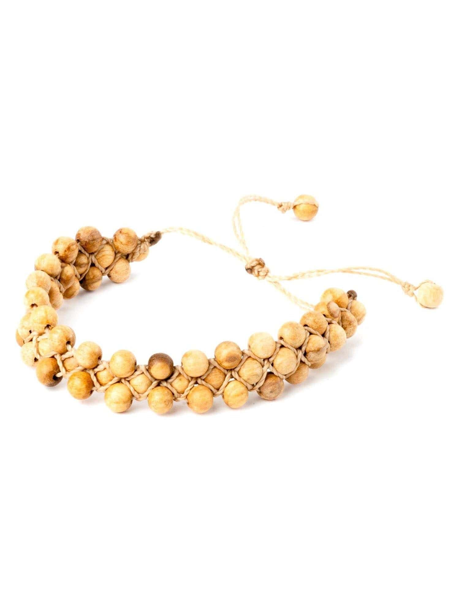 Shipibo Palo Santo Bead Bracelet - Adjustable - Image 2