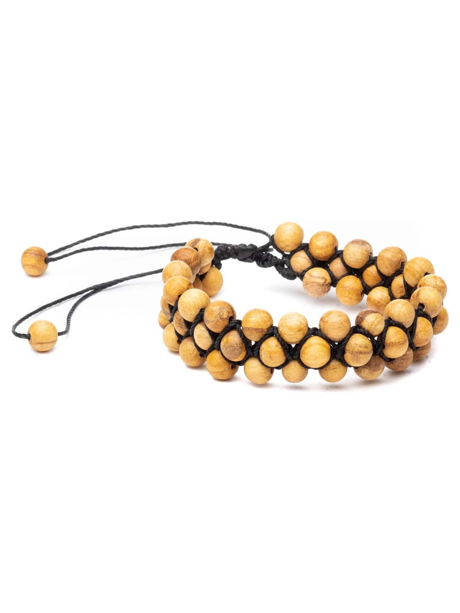 Shipibo Palo Santo Bead Bracelet - Adjustable - Image 3