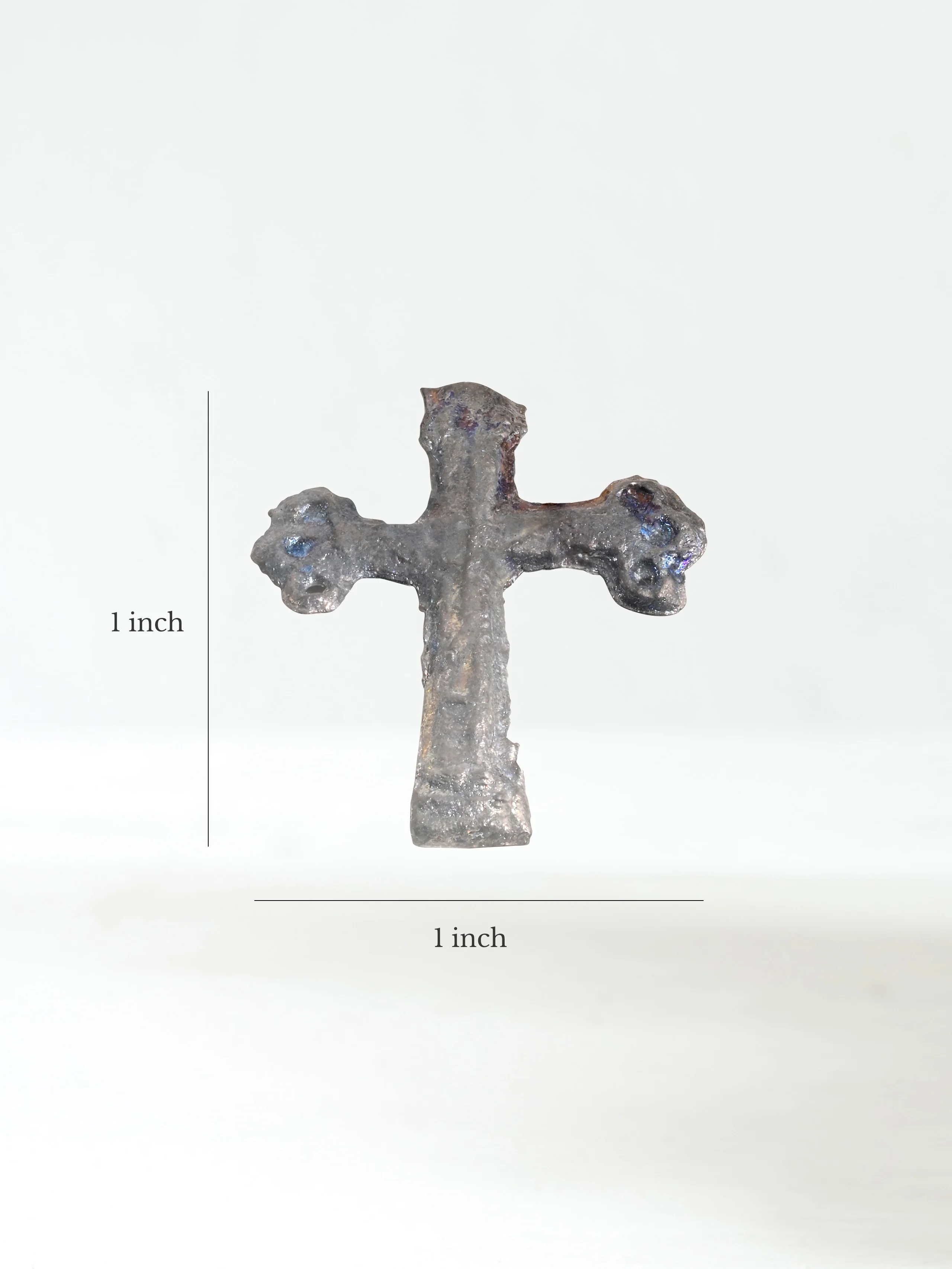 Small Lead Cross Charm - Image 3