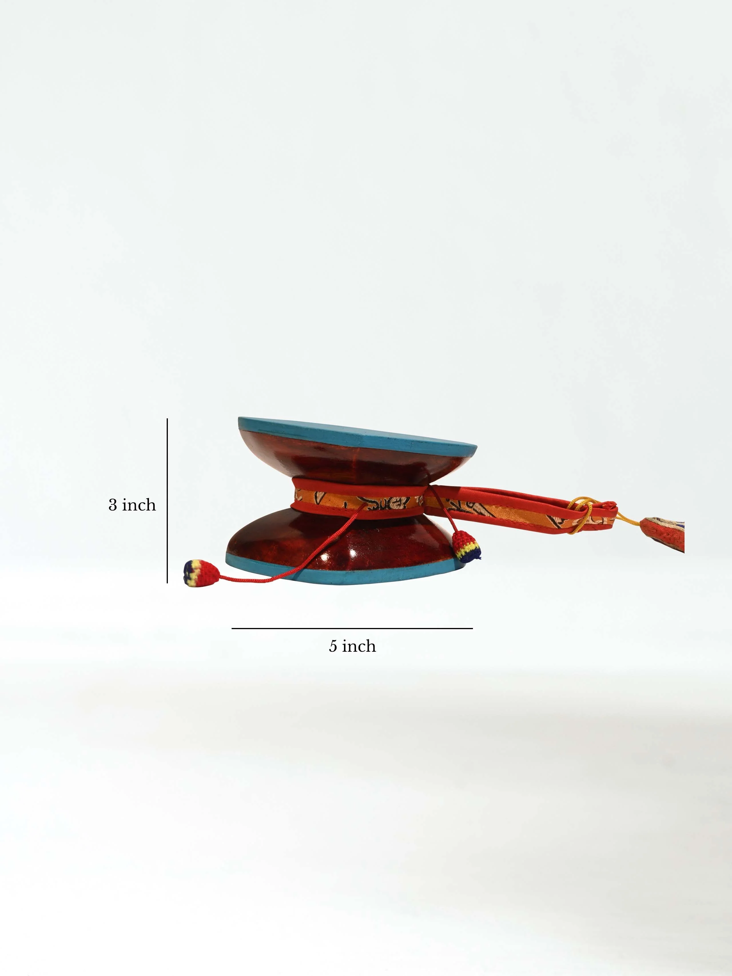 Small Tibetan Chod Damaru Hand Drum - Image 4