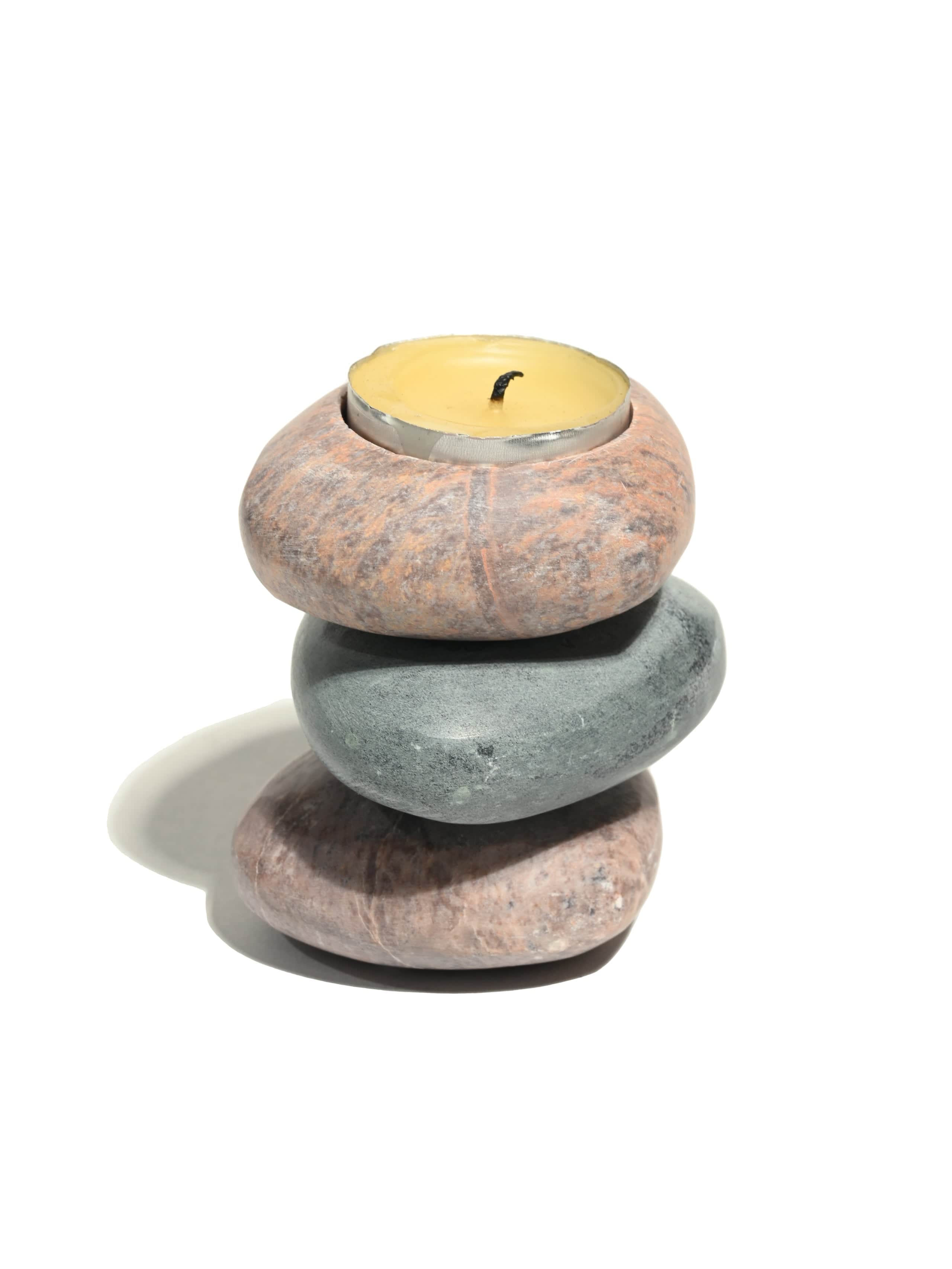 Stacked Stone Tea Light Holder - Image 4