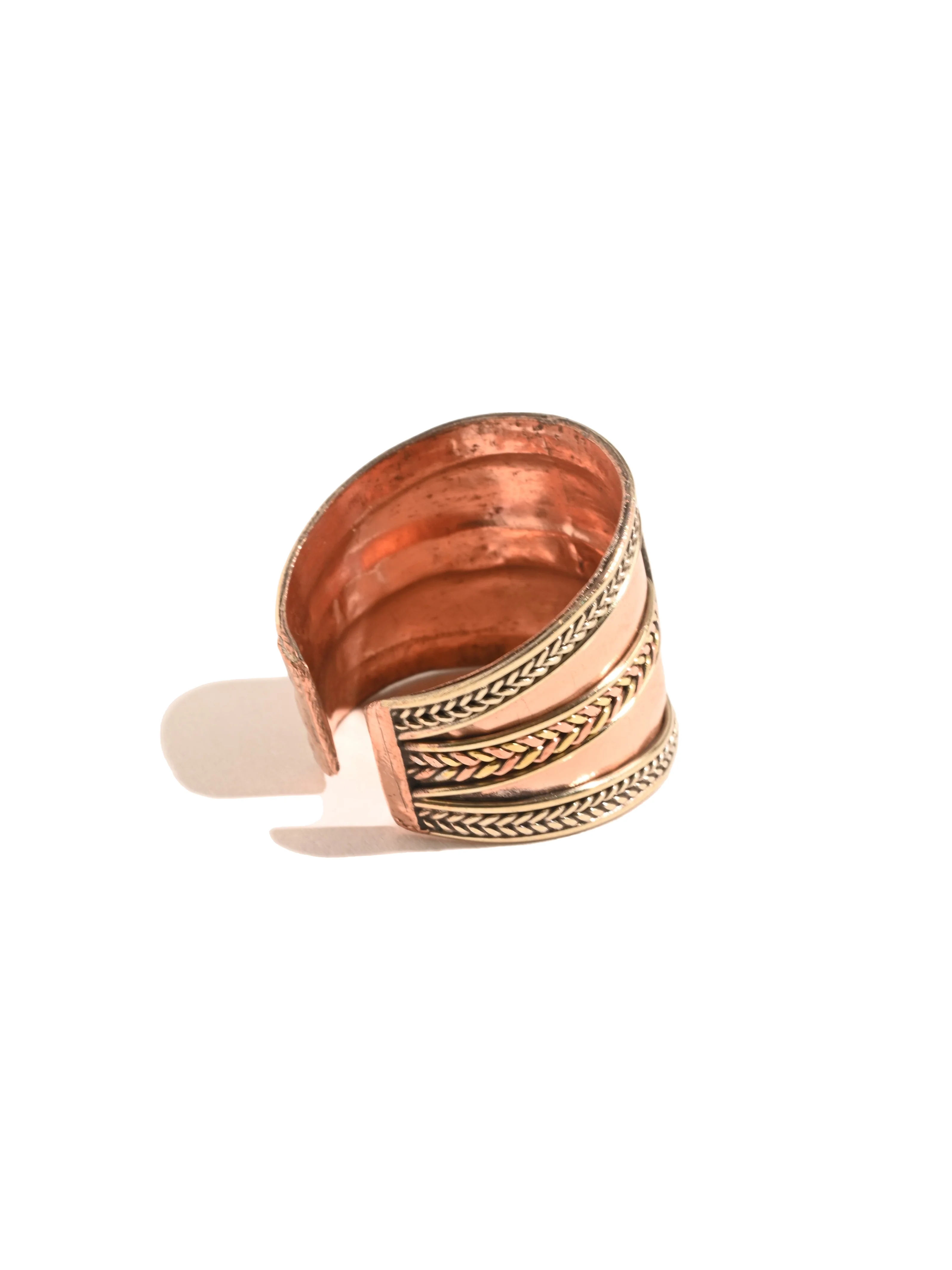 Tibetan Copper Dimensional Om Ring - Image 3