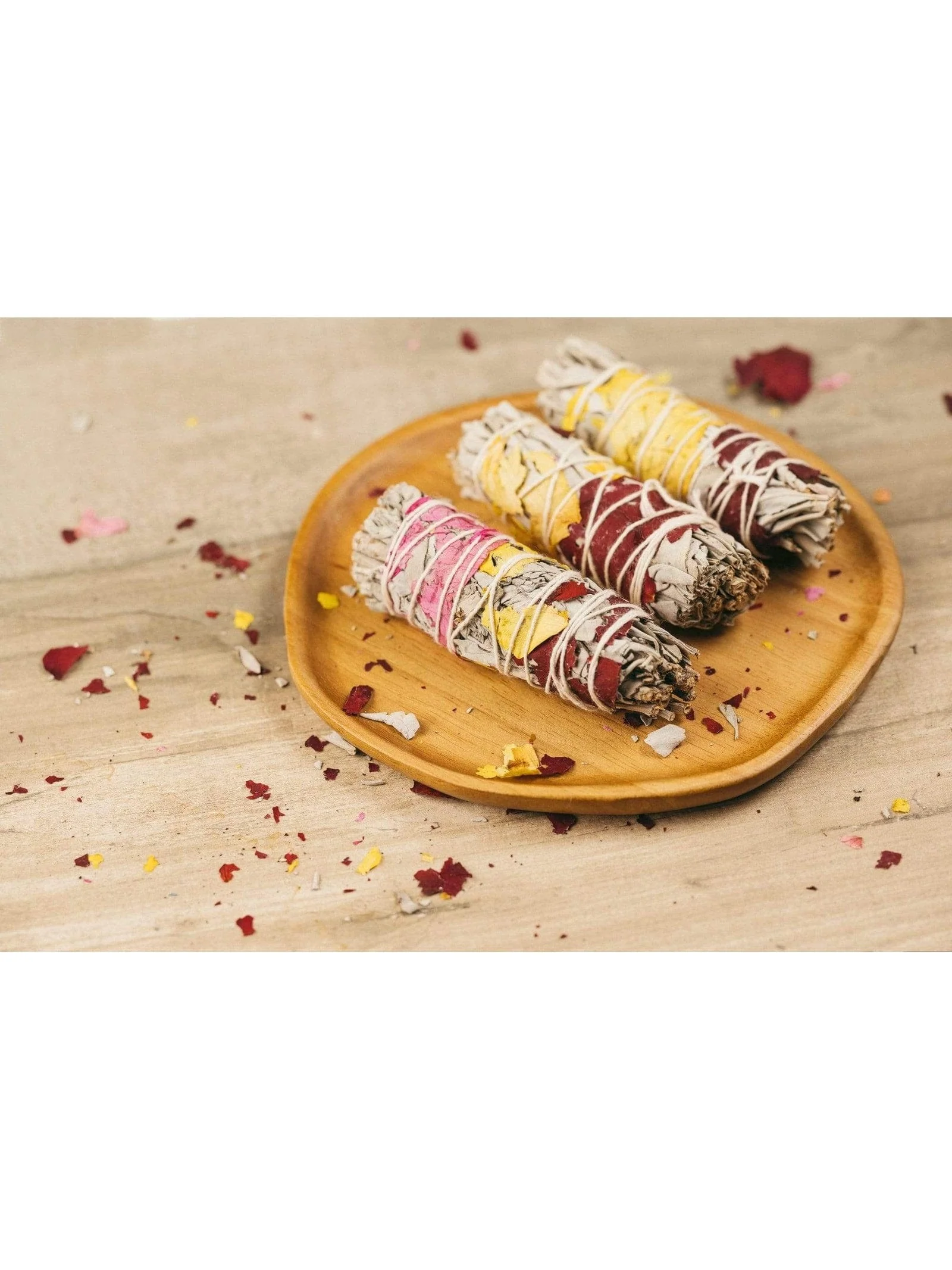 White Sage & Rose Petal Smudge Stick - Image 3